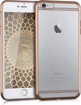 kwmobile hoesje voor Apple iPhone 6 Plus / 6S Plus - backcover voor smartphone - Gegalvaniseerd frame design - goud / transparant