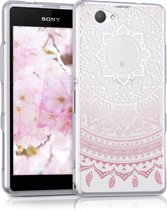 kwmobile telefoonhoesje voor Sony Xperia Z1 Compact - Hoesje voor smartphone in poederroze / wit / transparant - Indian Sun design