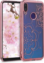 kwmobile hoesje voor Xiaomi Redmi Note 7 / Note 7 Pro - backcover voor smartphone - Bloementweeling design - roségoud / roségoud / transparant