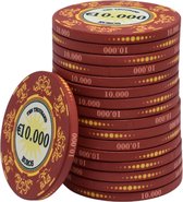 Macau deluxe keramische chips €10.000,- (25 stuks)
