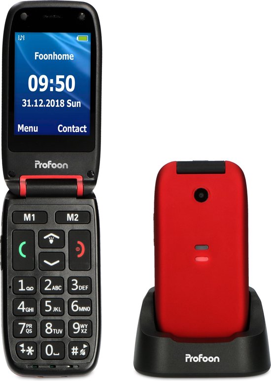 Profoon PM-665 Mobiele klaptelefoon - Eenvoudig menu met extra grote iconen en tekst - SOS knop