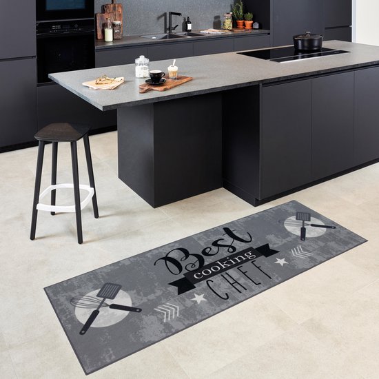 neus Beter Afslachten Carpet Studio Keukenloper 65x180cm - Best Chef - Tapijt met Antislip  Achterkant - Grijs | bol.com