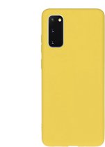 Voor Galaxy S20 effen kleur mat TPU telefoonhoes (geel)