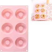 4 STKS 6 Raster Donuts Siliconen Sushi Broodvorm DIY Oven Bakken Tools (Lichtroze)