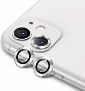 ENKAY Hat-Prince 2 PCS voor iPhone 11 aluminiumlegering + gehard glas camera lensdeksel volledige dekking beschermer (zilver)