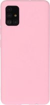 Voor Galaxy A71 effen kleur mat TPU telefoonhoes (magenta)