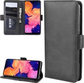 Portemonneehouder Leren mobiele telefoonhoes voor Galaxy A10, met portemonnee & houder & kaartsleuven (zwart)
