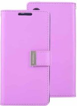 GOOSPERY RICH DAGBOEK PU + TPU Crazy Horse Texture Horizontale flip lederen tas met kaartsleuven en portemonnee voor Galaxy Note 10 (paars)