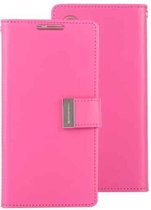 GOOSPERY RICH DAGBOEK PU + TPU Crazy Horse Texture Horizontale flip lederen tas met kaartsleuven en portemonnee voor Galaxy Note 10 (Rose Red)