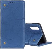 Voor Galaxy A70s Koperen Gesp Retro Crazy Horse Textuur Horizontale Flip Leren Case met Houder & Kaartsleuven & Portemonnee (Blauw)