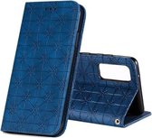 Voor Samsung Galaxy S20 FE Lucky Flowers Embossing Pattern Magnetische Horizontale Flip Leather Case met houder & kaartsleuven (donkerblauw)