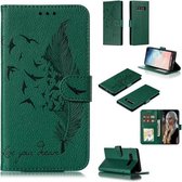 Veerpatroon Litchi Texture Horizontale Flip Leren Case met Portemonnee & Houder & Kaartsleuven voor Galaxy S10 + (Groen)