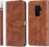 Voor Samsung Galaxy S9 + Life of Tree Embossing Pattern Horizontale Flip lederen hoes met houder & kaartsleuf & portemonnee & fotolijst & lanyard (bruin)