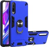 Voor Huawei Y9s / Honor 9X 2 in 1 Armor Series PC + TPU beschermhoes met ringhouder (donkerblauw)