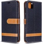 Voor Huawei Y5P / Honor 9S Kleuraanpassing Denim Textuur Horizontale Flip Leren Case met Houder & Kaartsleuven & Portemonnee & Lanyard (Zwart)