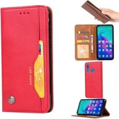 Kneedhuidtextuur Horizontale lederen flip-hoes voor Huawei P Smart Z / Y9 Prime 2019 / Nova5i, met fotolijst en houder & kaartsleuven en portemonnee (rood)