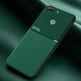 Voor Huawei Honor 9 Lite Classic Tilt Strip Grain Magnetisch Schokbestendig PC + TPU-hoesje (groen)