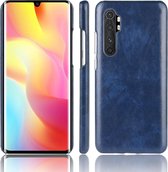 Voor Xiaomi Mi Note 10 Lite Shockproof Litchi Texture PC + PU Case (blauw)