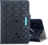 Voor 10 inch universele tablet effen kleur Wave Point horizontale flip lederen tas, met houder (zwart)