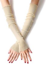 Ice-feel Purl Lace Dunne Handschoenen Voetmouwen Mouwen voor tweeërlei gebruik, Maat: One Size (Beige)-Beige