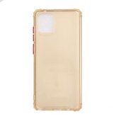 Voor Samsung Galaxy A81 Kleurknop Doorschijnend Frosted TPU Vierhoekig Airbag Schokbestendig Hoesje (Geel)