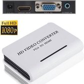 1080P Audio VGA naar HDMI HD HDTV Video Converter (wit)