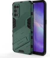 Voor OPPO Reno5 5G Punk Armor 2 in 1 PC + TPU schokbestendig hoesje met onzichtbare houder (groen)