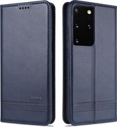 Voor Samsung Galaxy S21 5G AZNS Magnetische Kalf Textuur Horizontale Flip Leren Case met Kaartsleuven & Houder & Portemonnee (Donkerblauw)