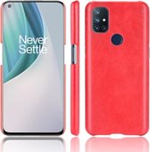 Voor OnePlus Nord N10 schokbestendig Litchi Texture PC + PU-hoesje (rood)