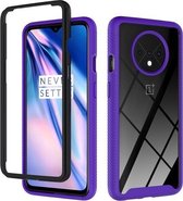 Voor OnePlus 7T Starry Sky Solid Color Series schokbestendige pc + TPU beschermhoes (paars)