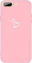 Voor iPhone 8 Plus / 7 Plus Three Dots Love-heart Pattern Colorful Frosted TPU telefoon beschermhoes (roze)