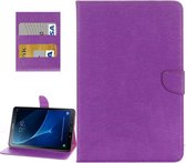 Voor Galaxy Tab A 10.1 (2016) / P580 Simple Style Horizontale Flip Leather Case met houder & kaartsleuven & portemonnee (paars)