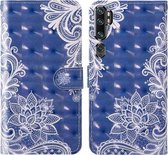 Voor Xiaomi Mi Note 10 / Note 10 Pro 3D-schilderij Gekleurd tekeningpatroon Horizontaal Flip TPU + PU-lederen hoes met houder & kaartsleuven & portemonnee & lanyard (wit kant)