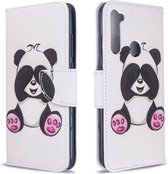 Voor Geschikt voor Xiaomi Redmi Note 8T Gekleurde Tekening Patroon Horizontale Flip Leren Case met Houder & Kaartsleuven & Portemonnee (Panda)