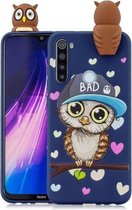 Voor Xiaomi Redmi Note 8 schokbestendige cartoon TPU beschermhoes (blauwe uil)