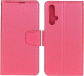 Voor Huawei Nova 5T & Honor 20S Zijden Textuur Horizontale Flip Leren Case met Houder & Kaartsleuven & Portemonnee & Fotolijst (Rose Rood)