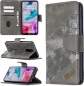 Voor xiaomi redmi 8 bijpassende kleur krokodil textuur horizontale flip pu lederen tas met portemonnee & houder & kaartsleuven (grijs)