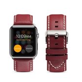 Voor Apple Watch Series 6 & SE & 5 & 4 40mm / 3 & 2 & 1 38mm Milieubescherming lederen band Horlogeband (roodbruin)