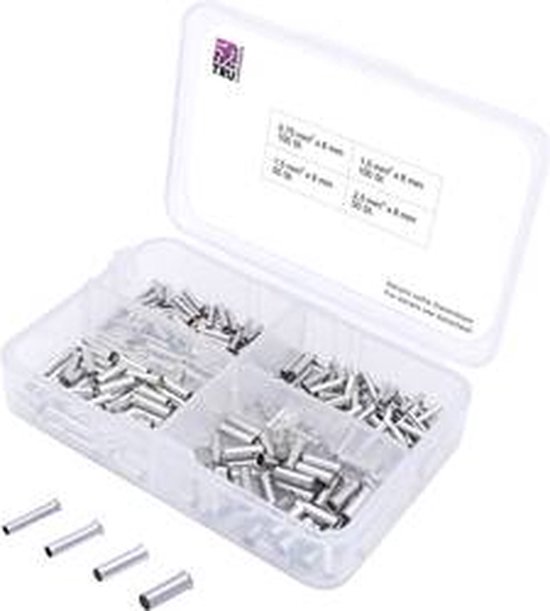 Assortiment d'embouts simples TRU COMPONENTS 0.75 mm² x 8 mm non isolé argent 300 pc(s)
