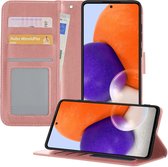 Samsung A72 Hoesje Book Case Hoes - Samsung Galaxy A72 Case Hoesje Wallet Cover - Samsung Galaxy 752 Hoesje - Rosé Goud