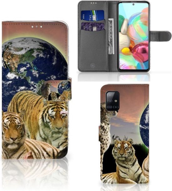 Portefeuille Samsung Galaxy A71 Téléphone Portable Couverture Standing pour Prédateurs