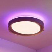 Lindby - LED plafondlamp - RGB - met dimmer - CCT  - 1licht - metaal, kunststof - H: 10.5 cm - wit, donkergrijs - Inclusief lichtbron