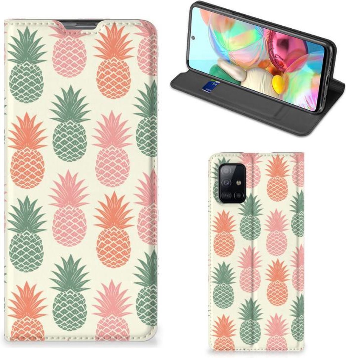 Samsung Galaxy A71 Flip Style Cover Ananas