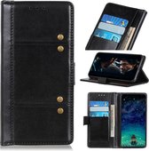 Peas Crazy Horse Texture Horizontale Flip lederen tas met houder & kaartsleuven & portemonnee voor iPhone 12/12 Pro (zwart)