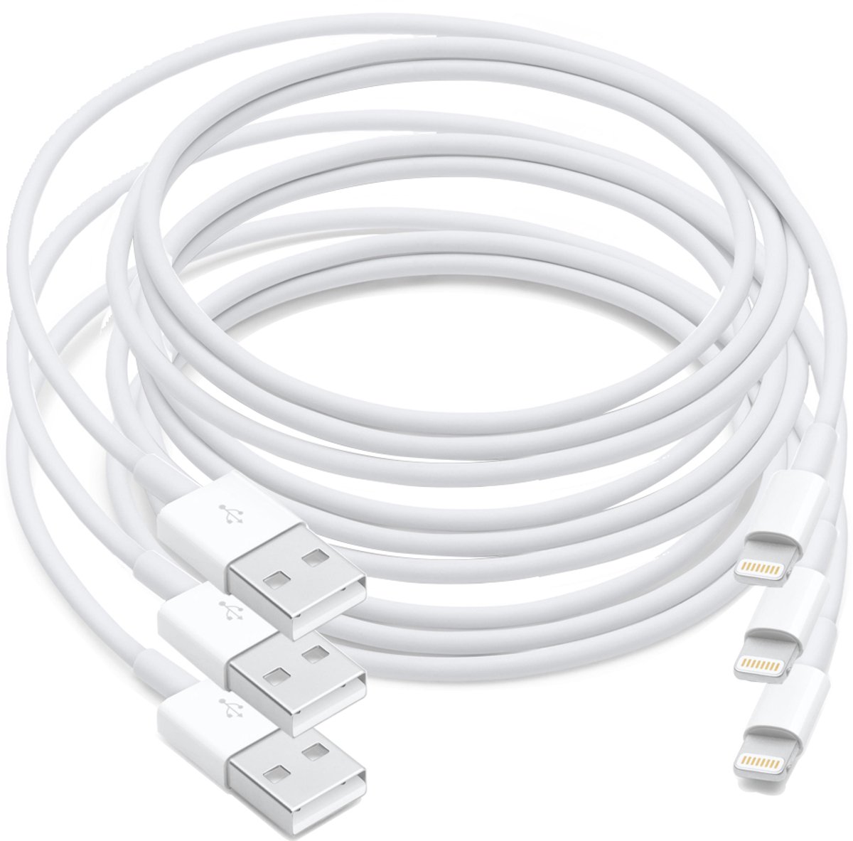 MMOBIEL 3 STUKS! USB naar 8 pin lightning kabel oplader voor iPhone / iPad / iPod