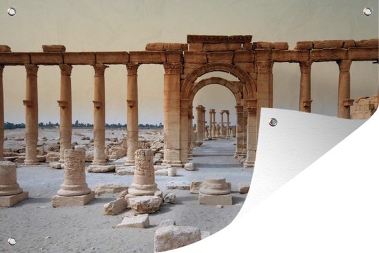 Tuindecoratie Zuilen en bogen in Palmyra in Syrië - 60x40 cm - Tuinposter - Tuindoek - Buitenposter
