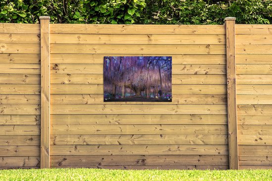 Affiche de jardin Wisteria et un arbre 90x60 cm - Toile de jardin / Toile d'extérieur / Peintures d'extérieur (décoration de jardin)