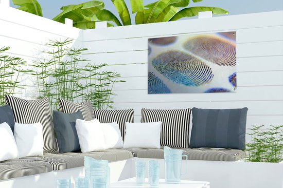 Affiche de jardin empreintes digitales colorées en vrac 60x40 cm - petit - Toile de jardin / Toile d'extérieur / Peintures pour l'extérieur (décoration de jardin)