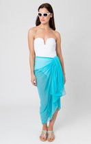 Pia Rossini - San Remo sarong/pareo Turquoise - maat One size - Turquoise - Dames