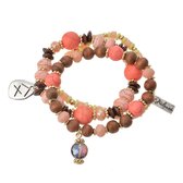 Juleeze Armband Dames 15 cm Roze Kunststof Rond Armbandjes